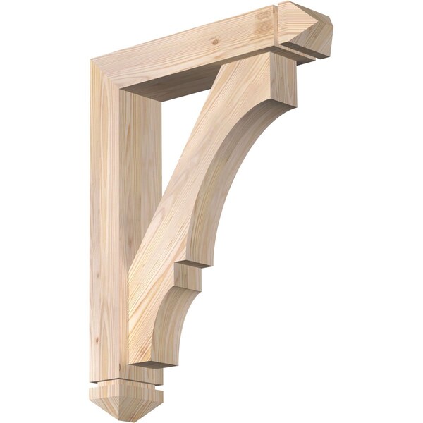 Ekena Millwork Balboa Arts and Crafts Smooth Bracket w/ Offset Brace, Douglas Fir, 5 1/2"W x 24"D x 32"H BKT0604X24X32BOA03SDF - main